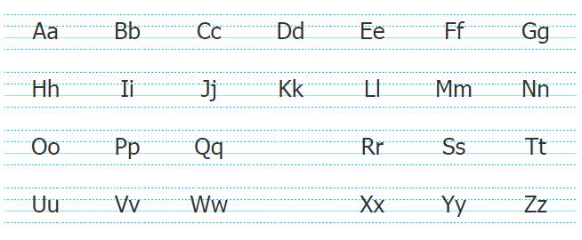26个英文字母大小写